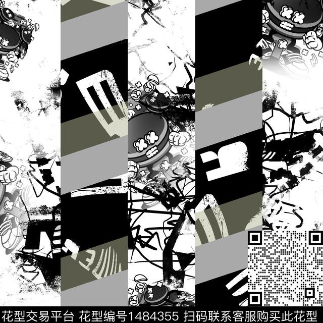 几何趋势华亿平台抽象男装数码印花华亿平台下载（图片编号: 1484355） - 瓦栏（Walan）