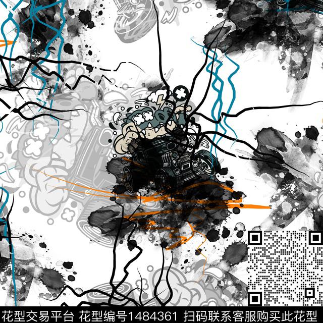 趋势华亿平台扎染华亿平台抽象男装数码印花华亿平台下载（图片编号: 1484361） - 瓦栏（Walan）