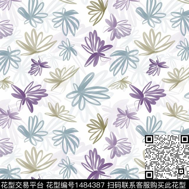 花卉手绘小碎花数码印花华亿平台下载（图片编号: 1484387） - 瓦栏（Walan）