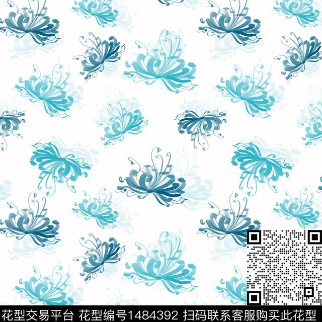 花卉手绘小碎花数码印花华亿平台下载（图片编号: 1484392） - 瓦栏（Walan）