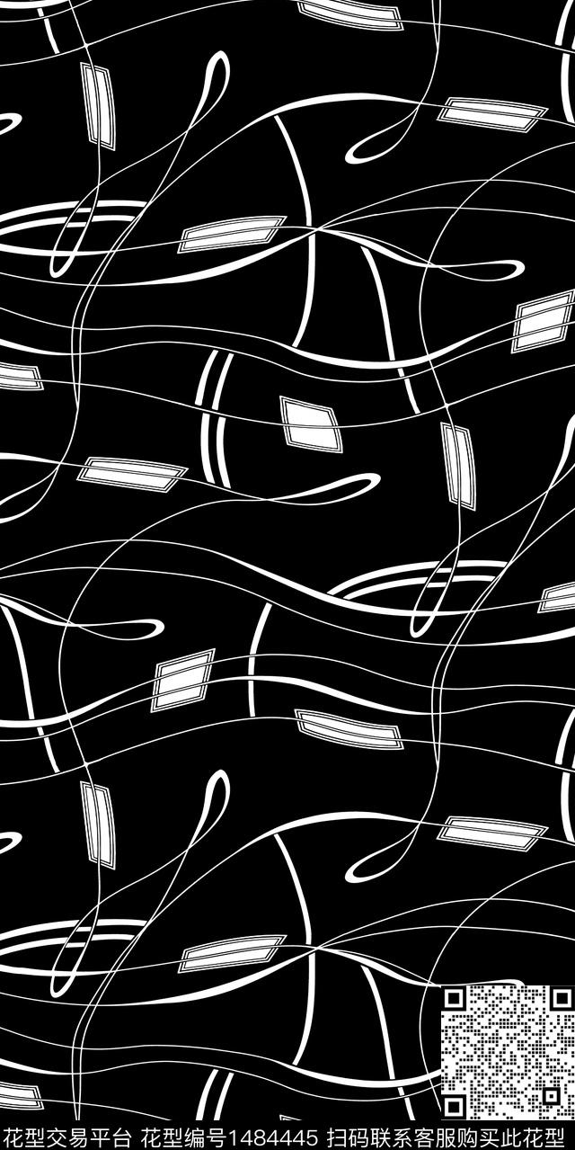 线条男装休闲数码印花华亿平台下载（图片编号: 1484445） - 瓦栏（Walan）