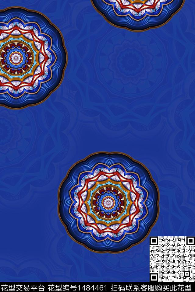 底纹民族风圆盘数码印花华亿平台下载（图片编号: 1484461） - 瓦栏（Walan）
