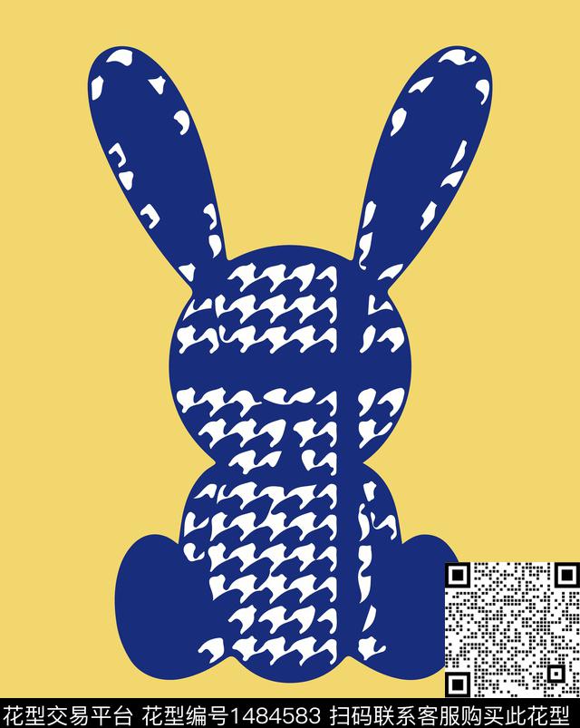 撞色动物头卡通动物数码印花华亿平台下载（图片编号: 1484583） - 瓦栏（Walan）