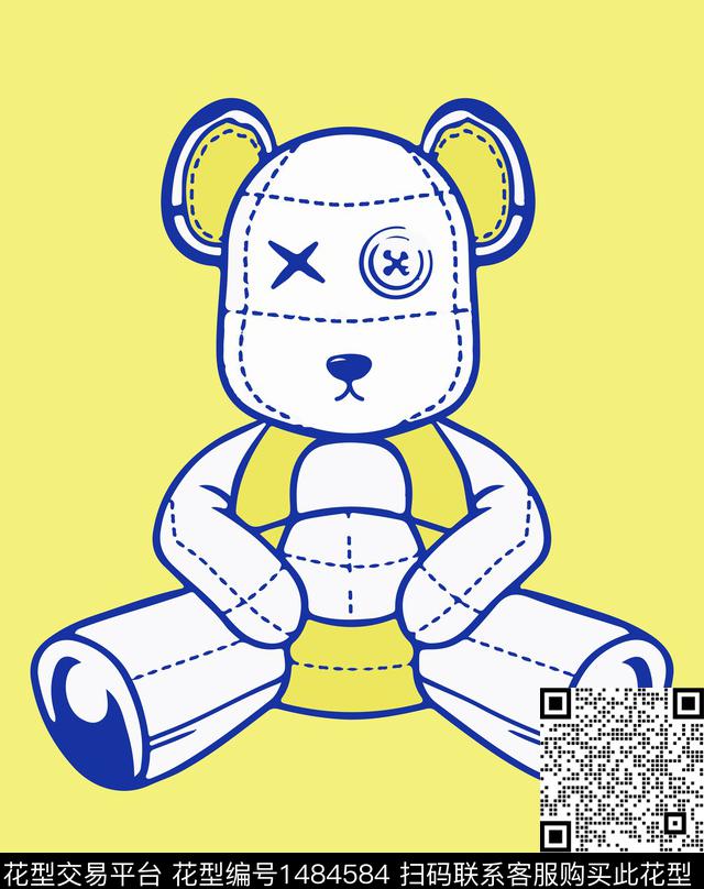 撞色动物头卡通动物数码印花华亿平台下载（图片编号: 1484584） - 瓦栏（Walan）