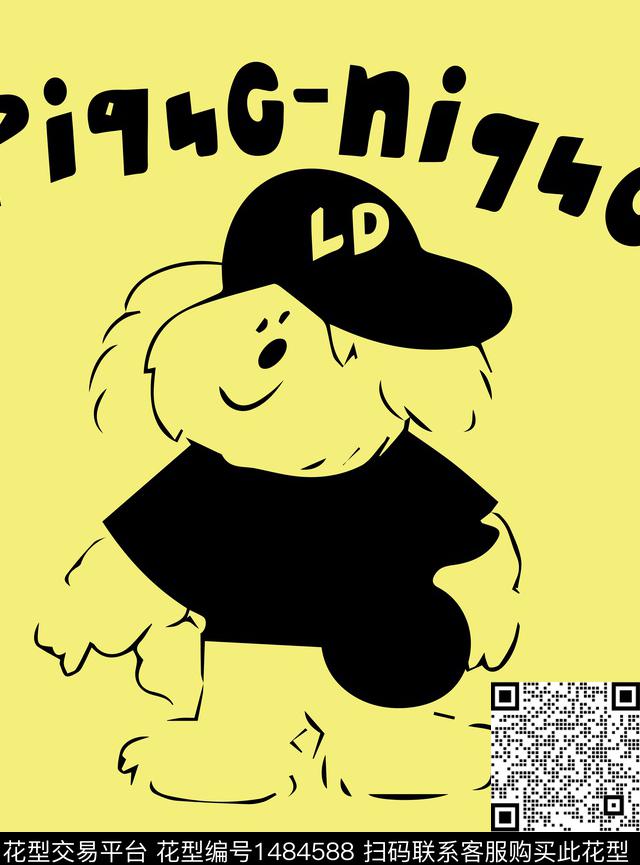 撞色动物头卡通动物数码印花华亿平台下载（图片编号: 1484588） - 瓦栏（Walan）