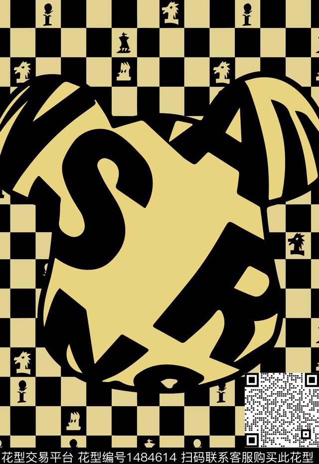 撞色格子卡通动物数码印花华亿平台下载（图片编号: 1484614） - 瓦栏（Walan）