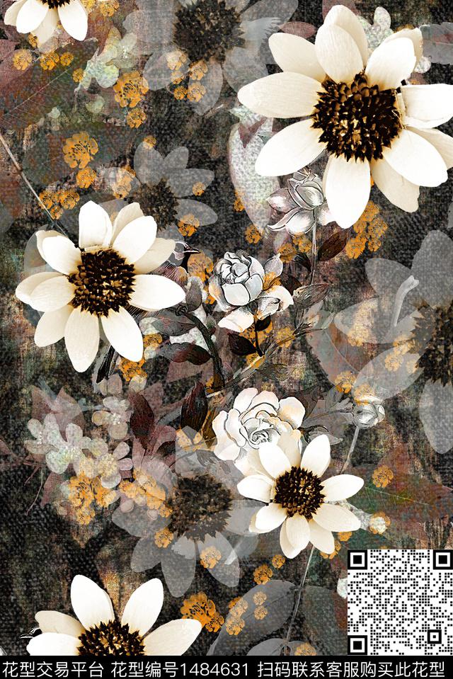 香云纱中老年中国风数码印花华亿平台下载（图片编号: 1484631） - 瓦栏（Walan）