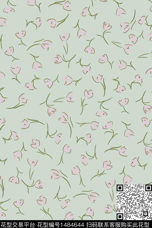 少女小清新艺术数码印花华亿平台下载（图片编号: 1484644） - 瓦栏（Walan）