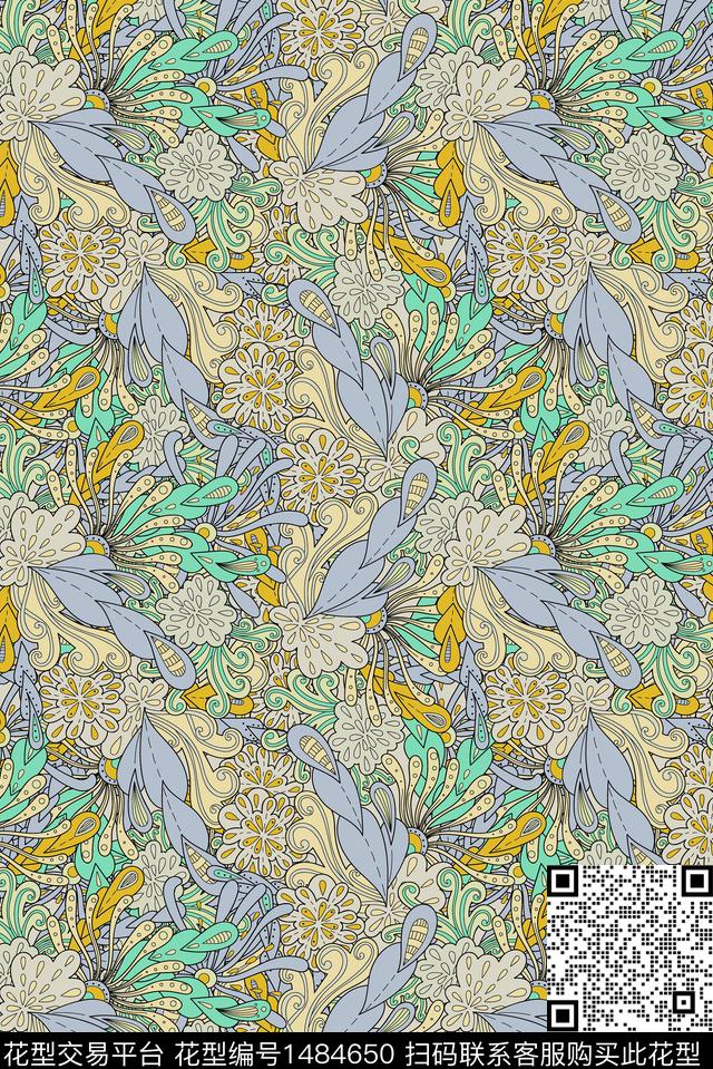 彩底花卉连衣裙趋势华亿平台数码印花华亿平台下载（图片编号: 1484650） - 瓦栏（Walan）