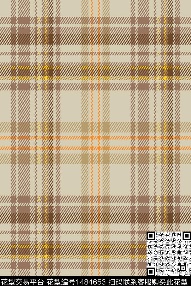 格子几何花卉大牌风传统印花华亿平台下载（图片编号: 1484653） - 瓦栏（Walan）
