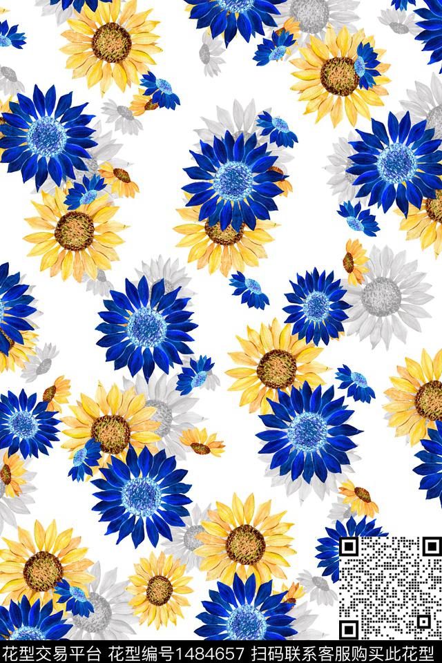 绿植树叶水彩大牌风数码印花华亿平台下载（图片编号: 1484657） - 瓦栏（Walan）