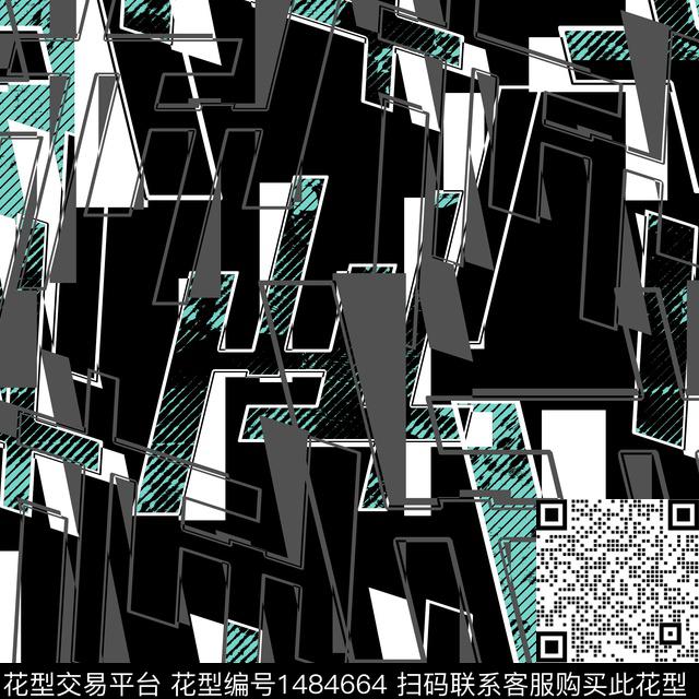 几何趋势华亿平台纸印花传统印花华亿平台下载（图片编号: 1484664） - 瓦栏（Walan）