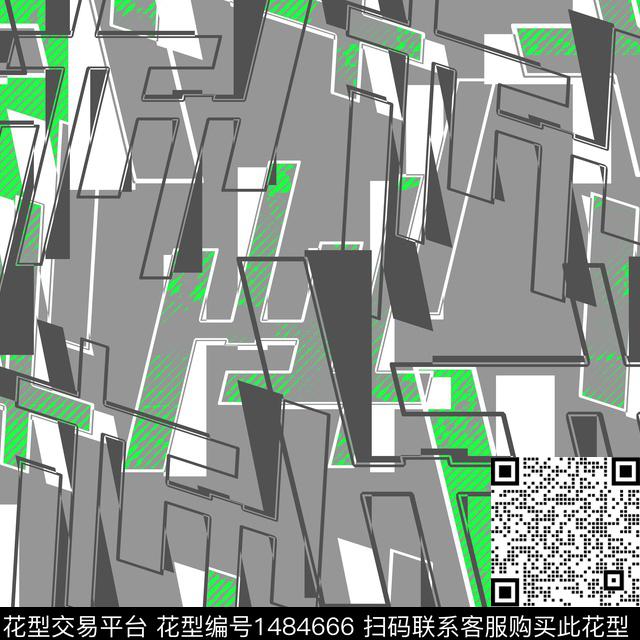 几何趋势华亿平台纸印花传统印花华亿平台下载（图片编号: 1484666） - 瓦栏（Walan）