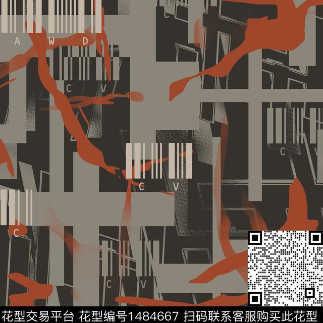 几何趋势华亿平台纸印花传统印花华亿平台下载（图片编号: 1484667） - 瓦栏（Walan）