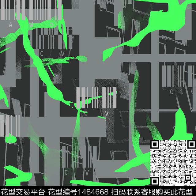 几何趋势华亿平台纸印花传统印花华亿平台下载（图片编号: 1484668） - 瓦栏（Walan）