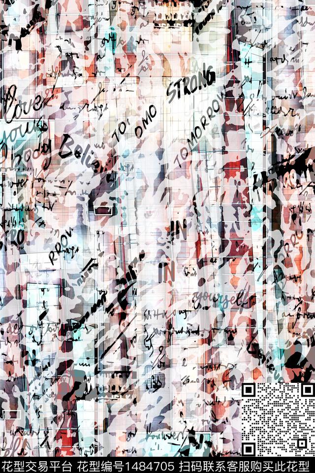 字母时尚男装数码印花华亿平台下载（图片编号: 1484705） - 瓦栏（Walan）