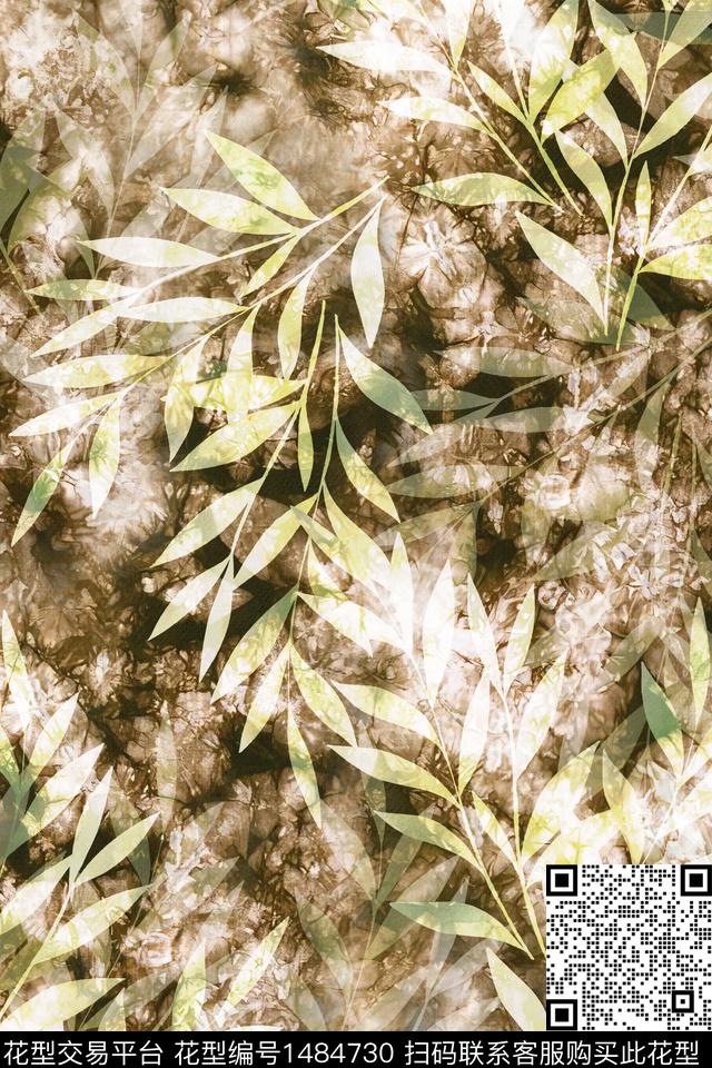 时尚抽象真丝数码印花华亿平台下载（图片编号: 1484730） - 瓦栏（Walan）