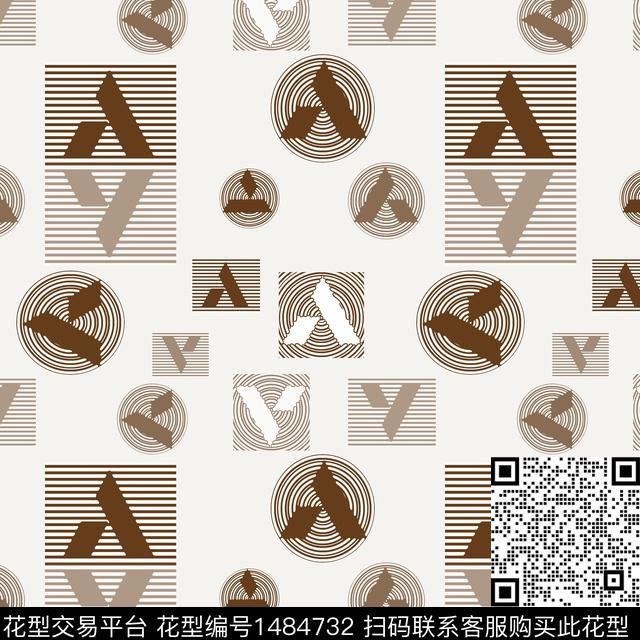 字母几何条纹传统印花华亿平台下载（图片编号: 1484732） - 瓦栏（Walan）