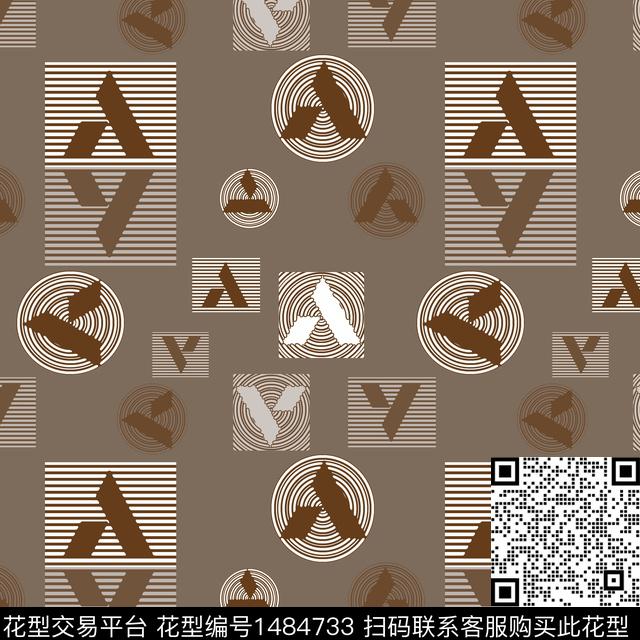 字母几何条纹传统印花华亿平台下载（图片编号: 1484733） - 瓦栏（Walan）