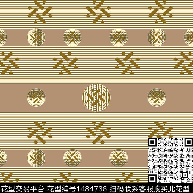 几何条纹圆环传统印花华亿平台下载（图片编号: 1484736） - 瓦栏（Walan）