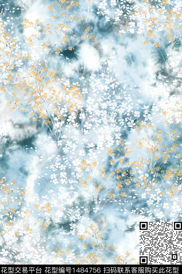 时尚抽象真丝数码印花华亿平台下载（图片编号: 1484756） - 瓦栏（Walan）