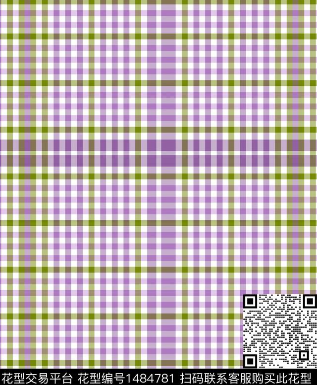 格子定位花大牌风传统印花华亿平台下载（图片编号: 1484781） - 瓦栏（Walan）