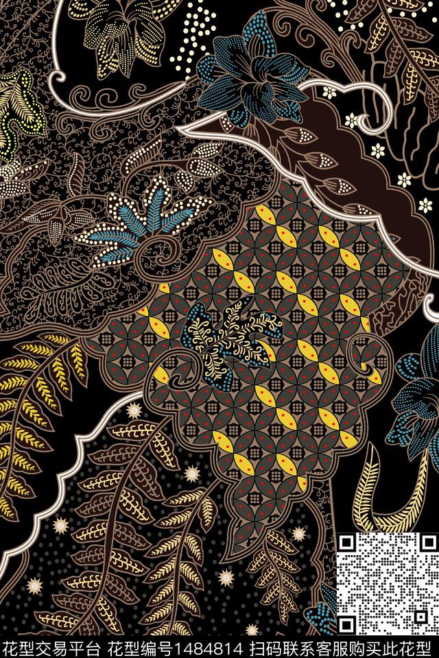 部落风民族风佩斯利数码印花华亿平台下载（图片编号: 1484814） - 瓦栏（Walan）