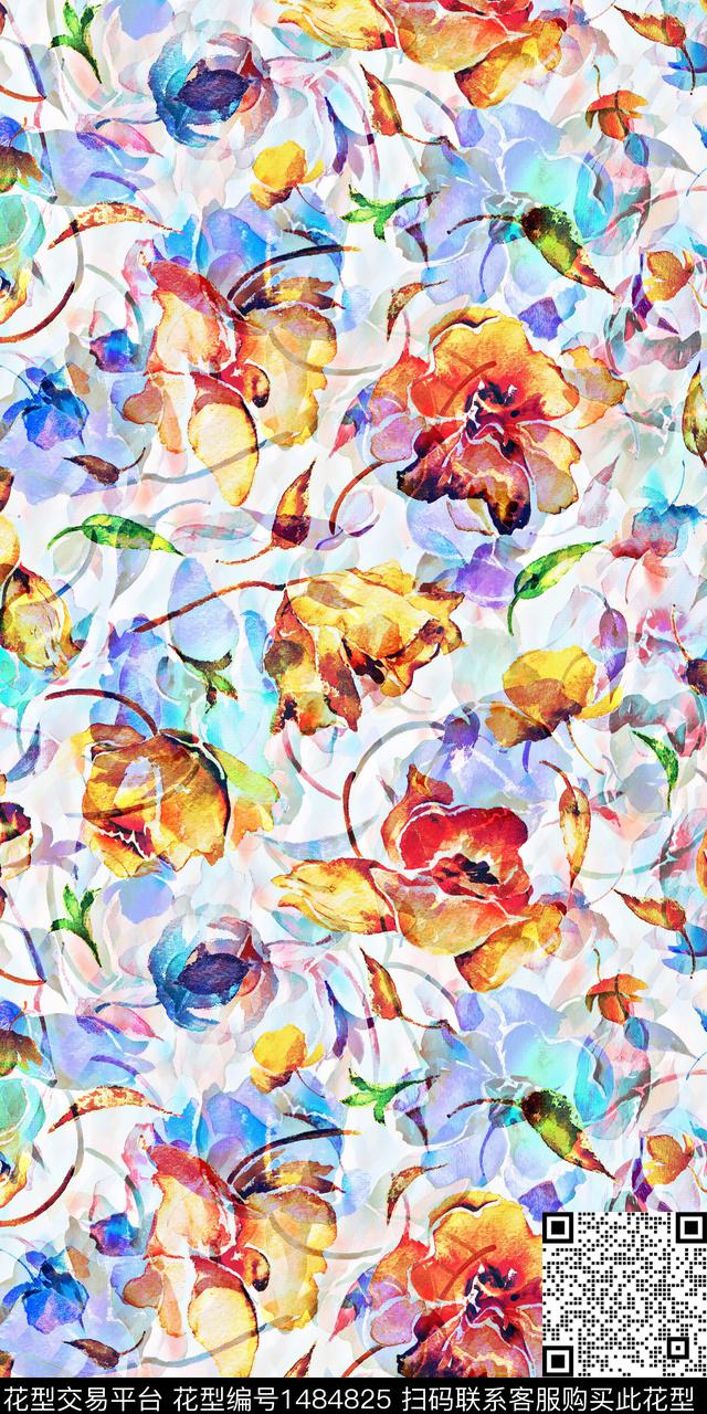 绿植树叶数码华亿平台女装数码印花华亿平台下载（图片编号: 1484825） - 瓦栏（Walan）