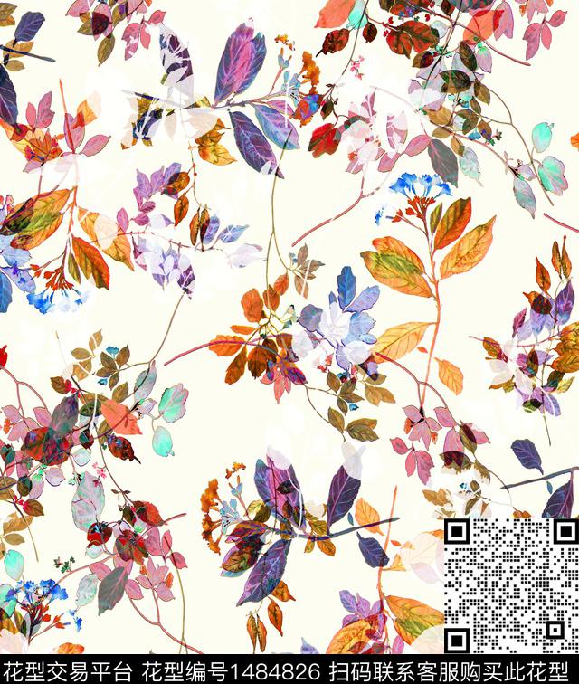 绿植树叶数码华亿平台女装数码印花华亿平台下载（图片编号: 1484826） - 瓦栏（Walan）