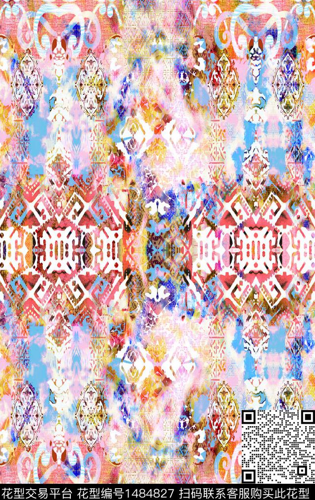 绿植树叶数码华亿平台女装数码印花华亿平台下载（图片编号: 1484827） - 瓦栏（Walan）