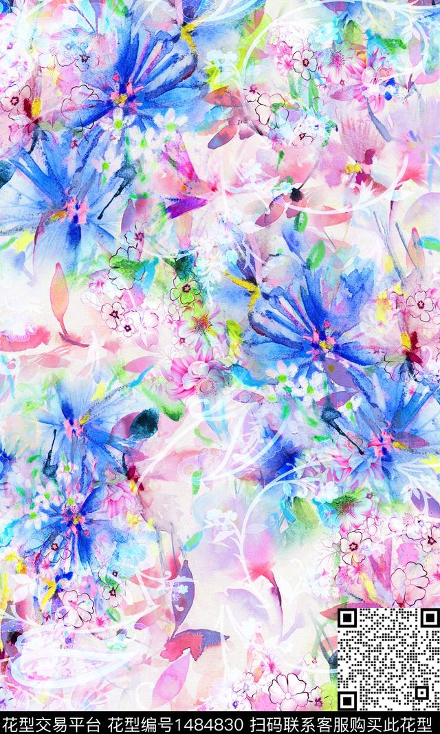 绿植树叶数码华亿平台女装数码印花华亿平台下载（图片编号: 1484830） - 瓦栏（Walan）