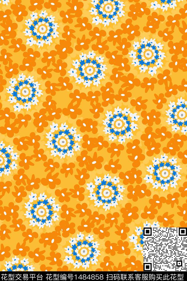 女装大牌风小碎花数码印花华亿平台下载（图片编号: 1484858） - 瓦栏（Walan）