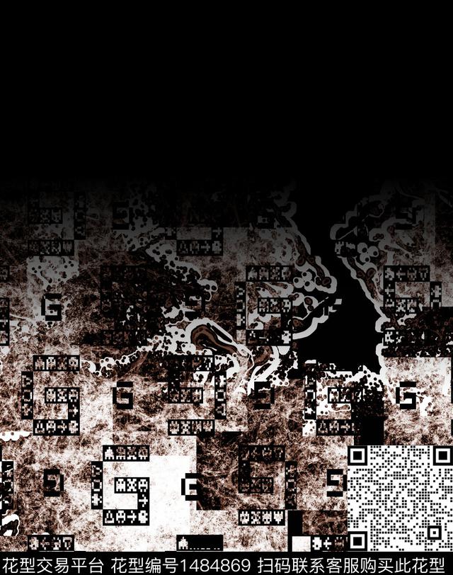 几何格子字母数码印花华亿平台下载（图片编号: 1484869） - 瓦栏（Walan）