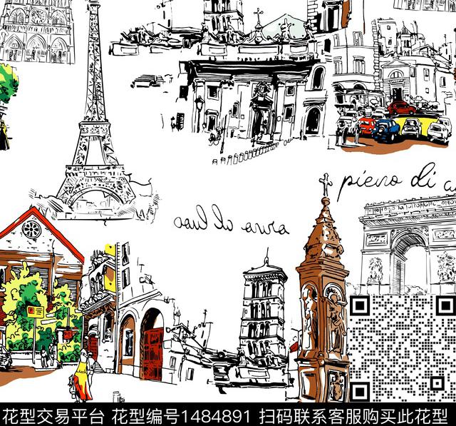 建筑大牌男装朱伊纹数码印花华亿平台下载（图片编号: 1484891） - 瓦栏（Walan）