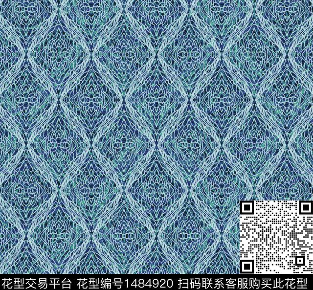 民族风简欧对称花传统印花华亿平台下载（图片编号: 1484920） - 瓦栏（Walan）