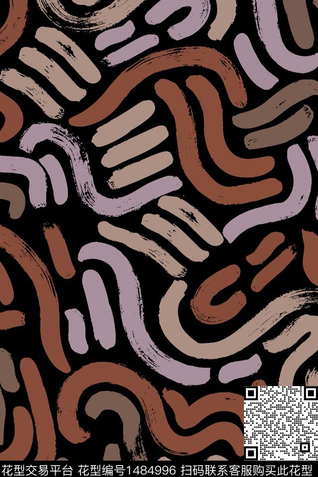 笔触趣味满版散花数码印花华亿平台下载（图片编号: 1484996） - 瓦栏（Walan）