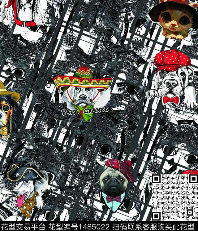 几何男装满版花民族风数码印花华亿平台下载（图片编号: 1485022） - 瓦栏（Walan）