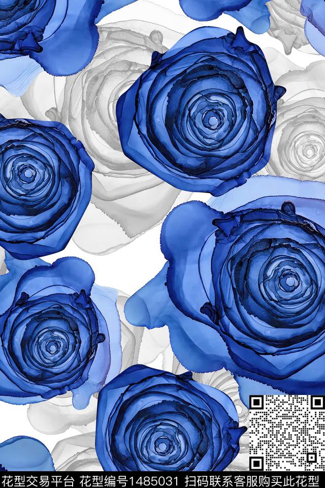 几何肌理抽象花卉数码印花华亿平台下载（图片编号: 1485031） - 瓦栏（Walan）
