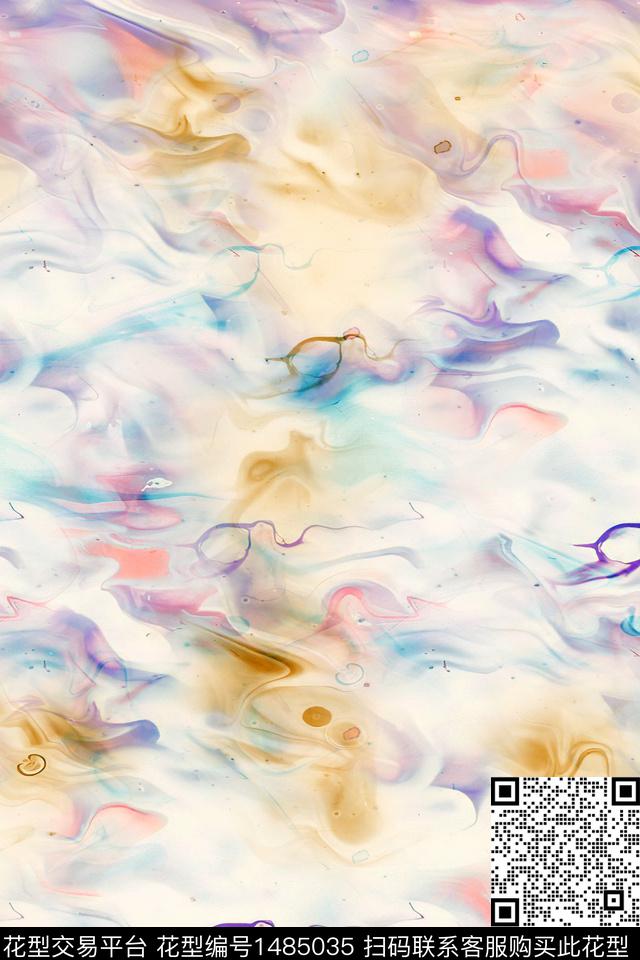 水彩肌理大牌风数码印花华亿平台下载（图片编号: 1485035） - 瓦栏（Walan）
