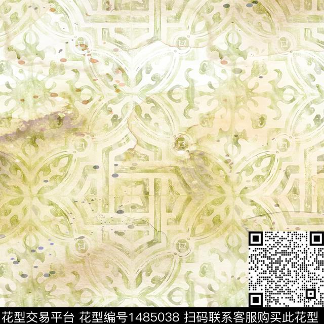 肌理传统纹样大牌风数码印花华亿平台下载（图片编号: 1485038） - 瓦栏（Walan）