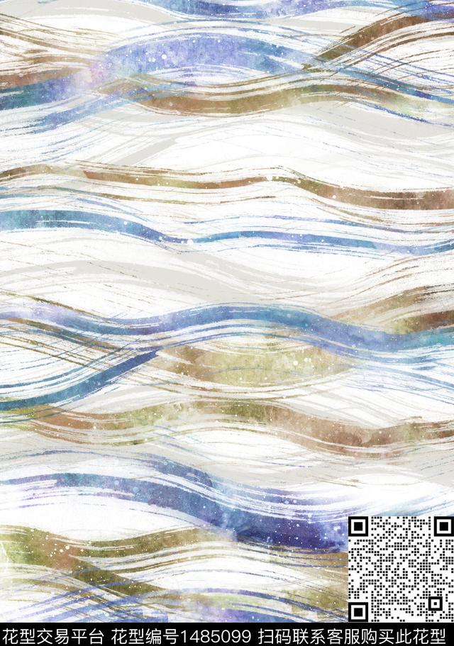 肌理笔触男装数码印花华亿平台下载（图片编号: 1485099） - 瓦栏（Walan）