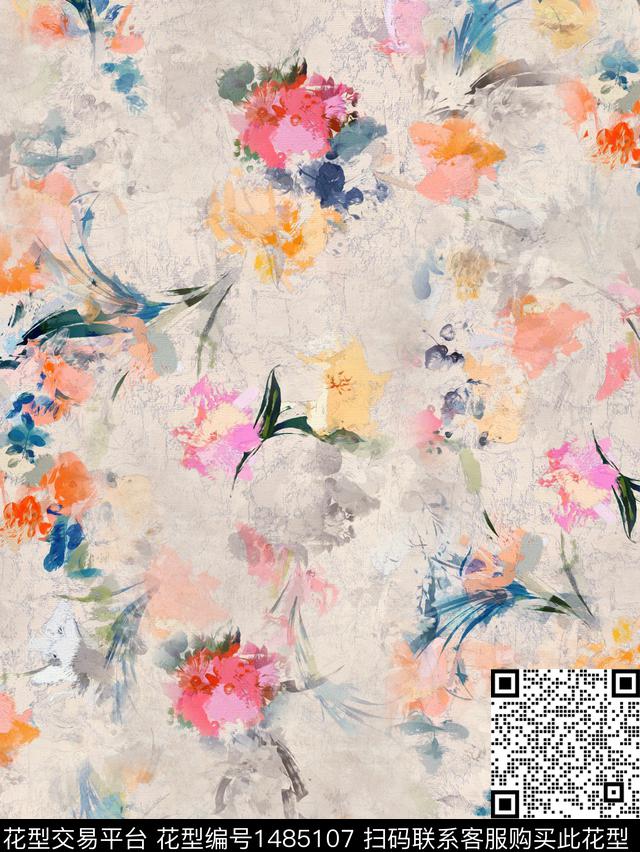 绿植树叶数码华亿平台女装数码印花华亿平台下载（图片编号: 1485107） - 瓦栏（Walan）