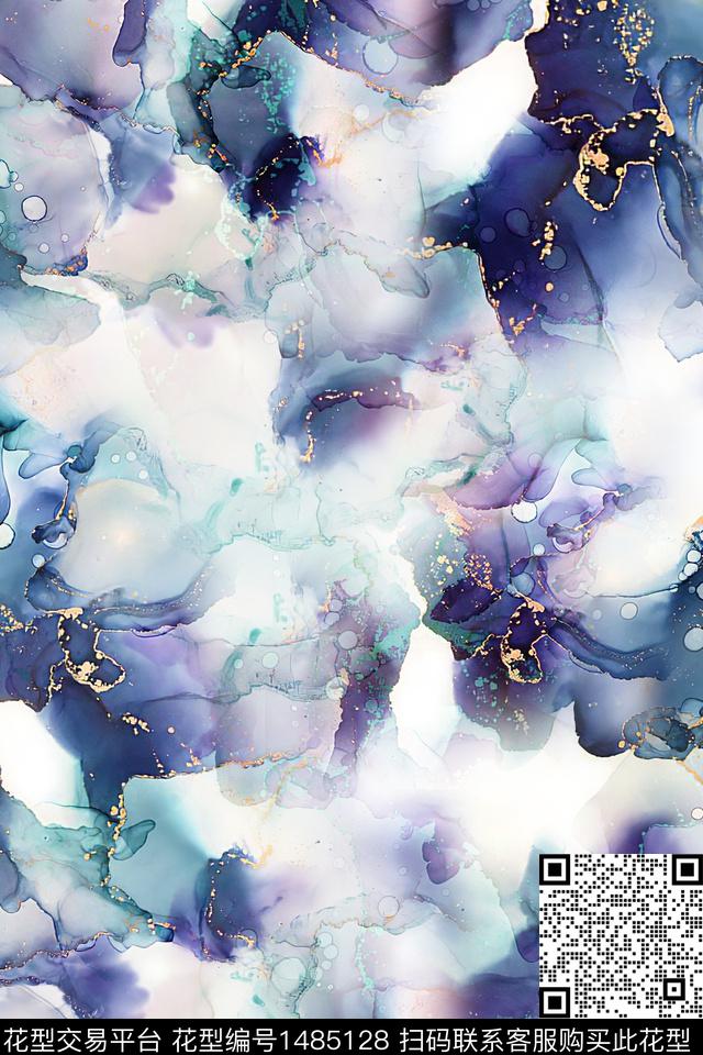 抽象小清新真丝数码印花华亿平台下载（图片编号: 1485128） - 瓦栏（Walan）