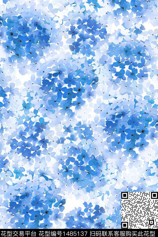 花卉大牌风小清新数码印花华亿平台下载（图片编号: 1485137） - 瓦栏（Walan）