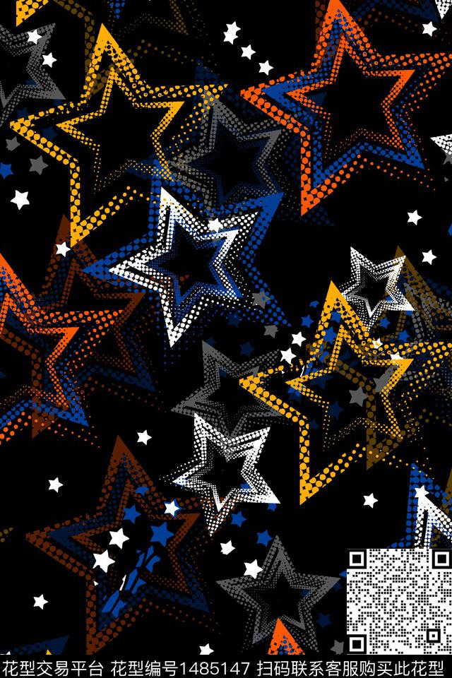 几何时尚男装数码印花华亿平台下载（图片编号: 1485147） - 瓦栏（Walan）