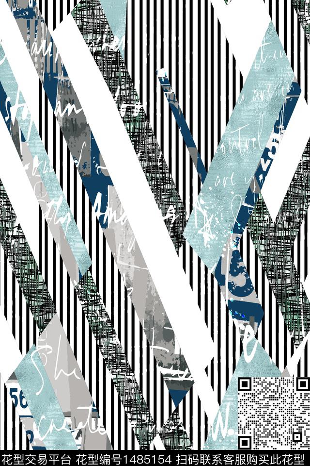 几何时尚男装数码印花华亿平台下载（图片编号: 1485154） - 瓦栏（Walan）