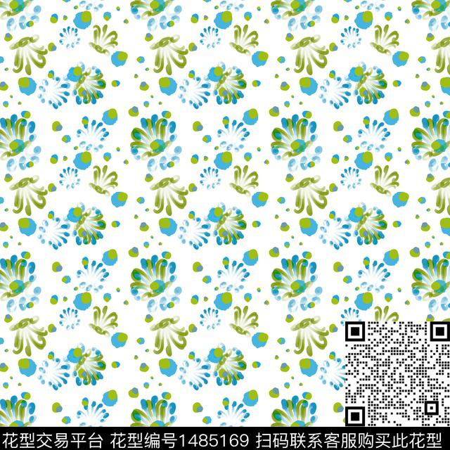 几何手绘小碎花数码印花华亿平台下载（图片编号: 1485169） - 瓦栏（Walan）