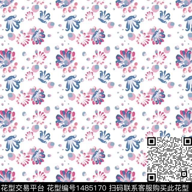 几何手绘小碎花数码印花华亿平台下载（图片编号: 1485170） - 瓦栏（Walan）