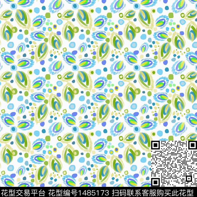 几何手绘圆圈与波点数码印花华亿平台下载（图片编号: 1485173） - 瓦栏（Walan）