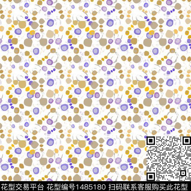 几何手绘圆圈与波点数码印花华亿平台下载（图片编号: 1485180） - 瓦栏（Walan）